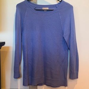 Light blue knit top 3/4 length sleeves